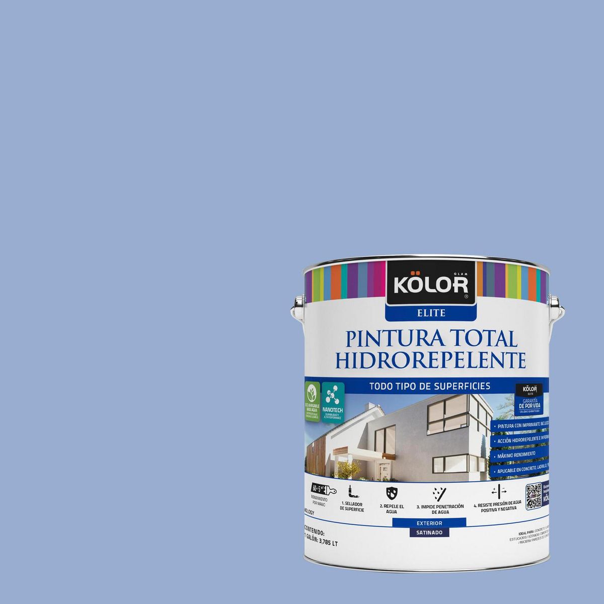 KOLOR - Pintura Hidrorepelente 1 galón(es) Satinado Celeste Korba