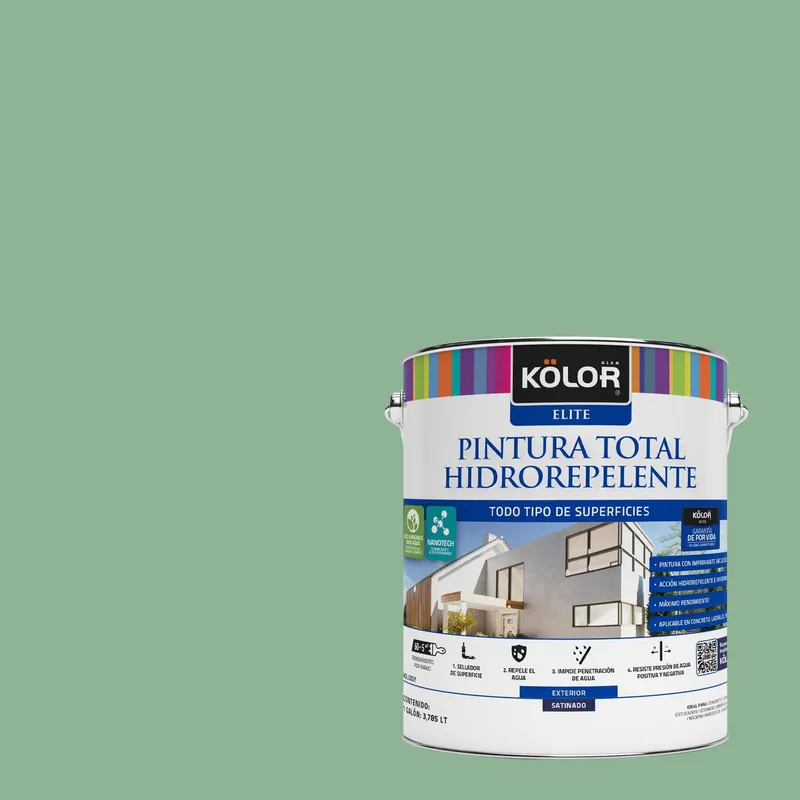 KOLOR - Pintura Hidrorepelente Satinado 1 galón(es) Verde Thrissur 