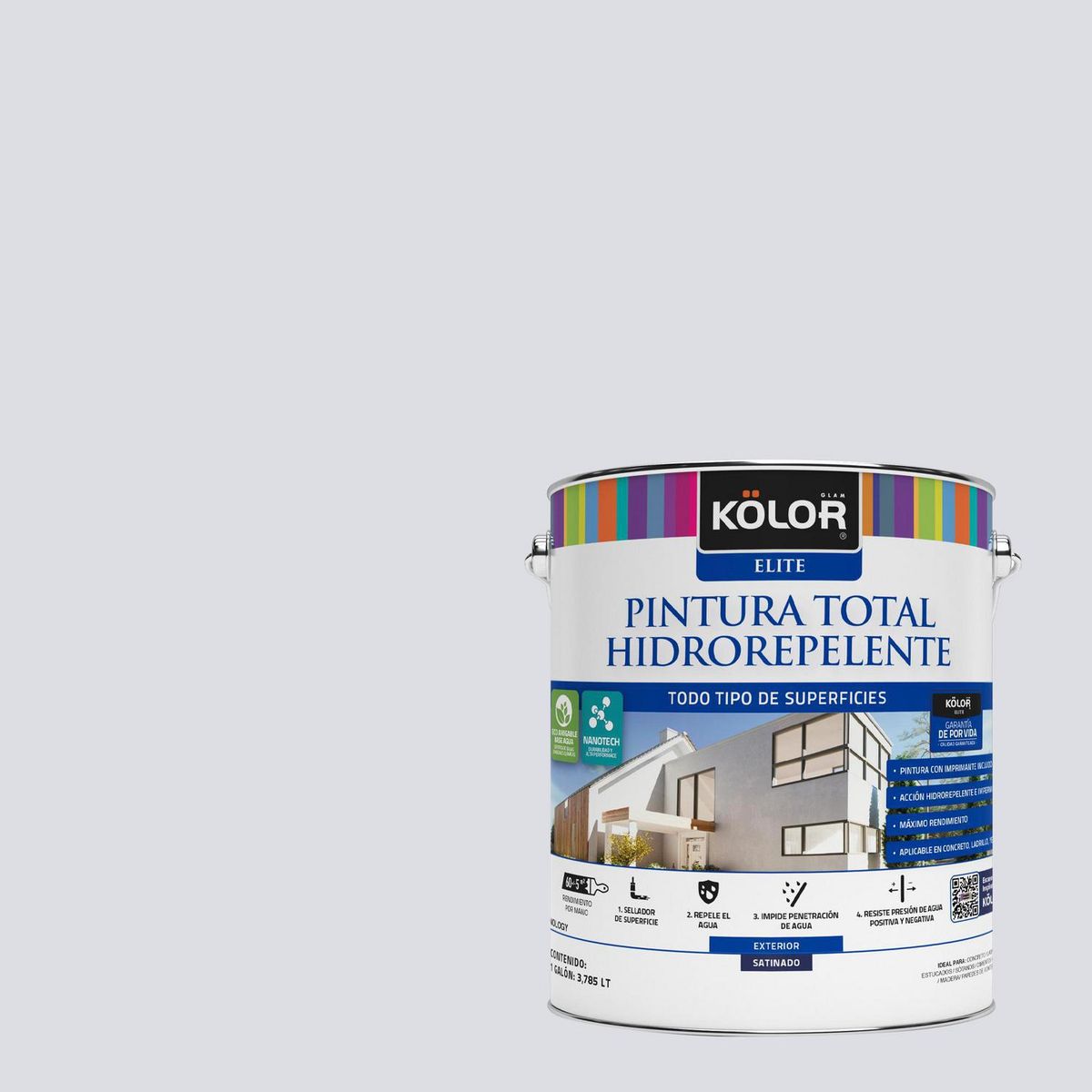KOLOR - Pintura Hidrorepelente 1 galón(es) Satinado Gris Agaña