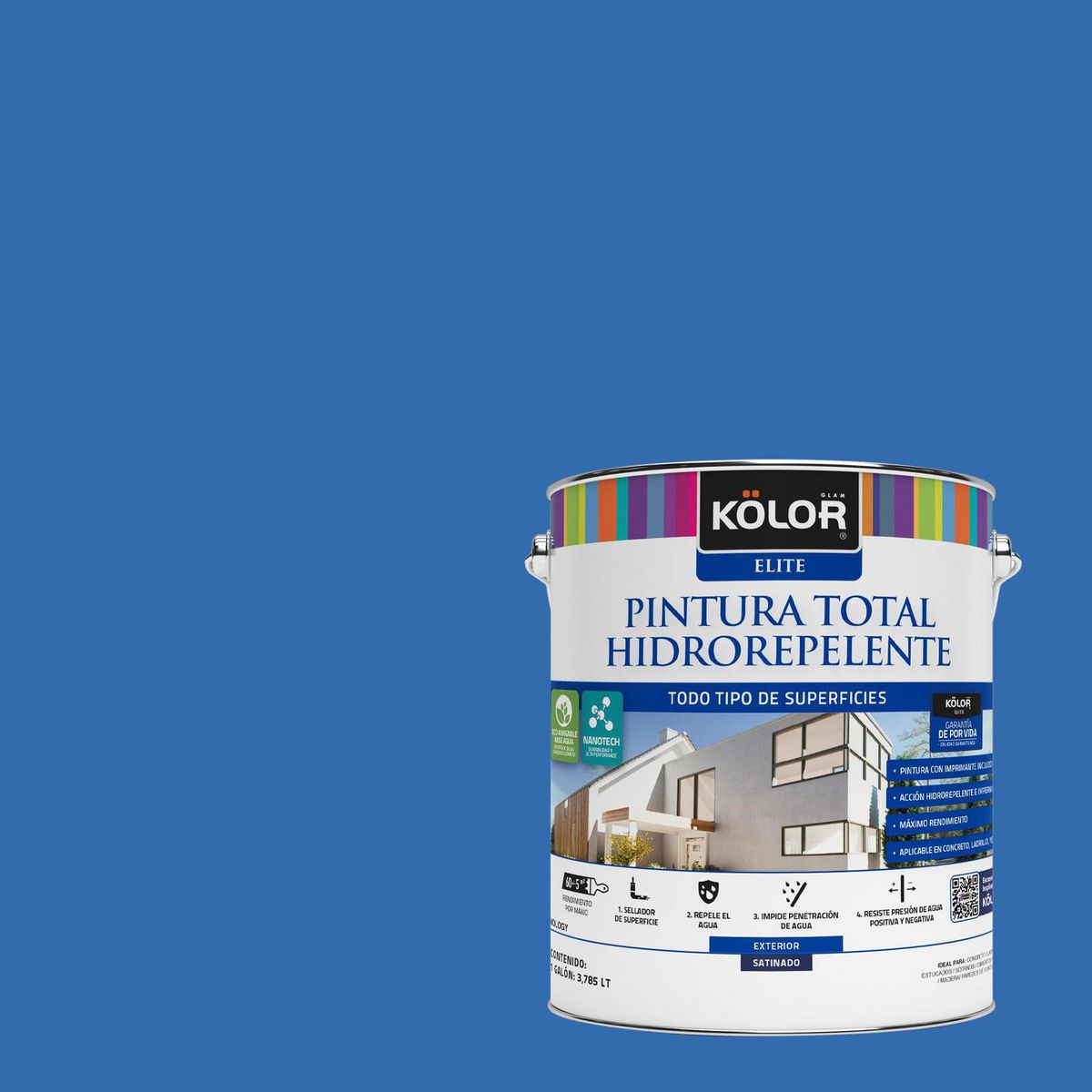 KOLOR - Pintura Hidrorepelente Satinado 1 galón(es) Azul Siquijor 