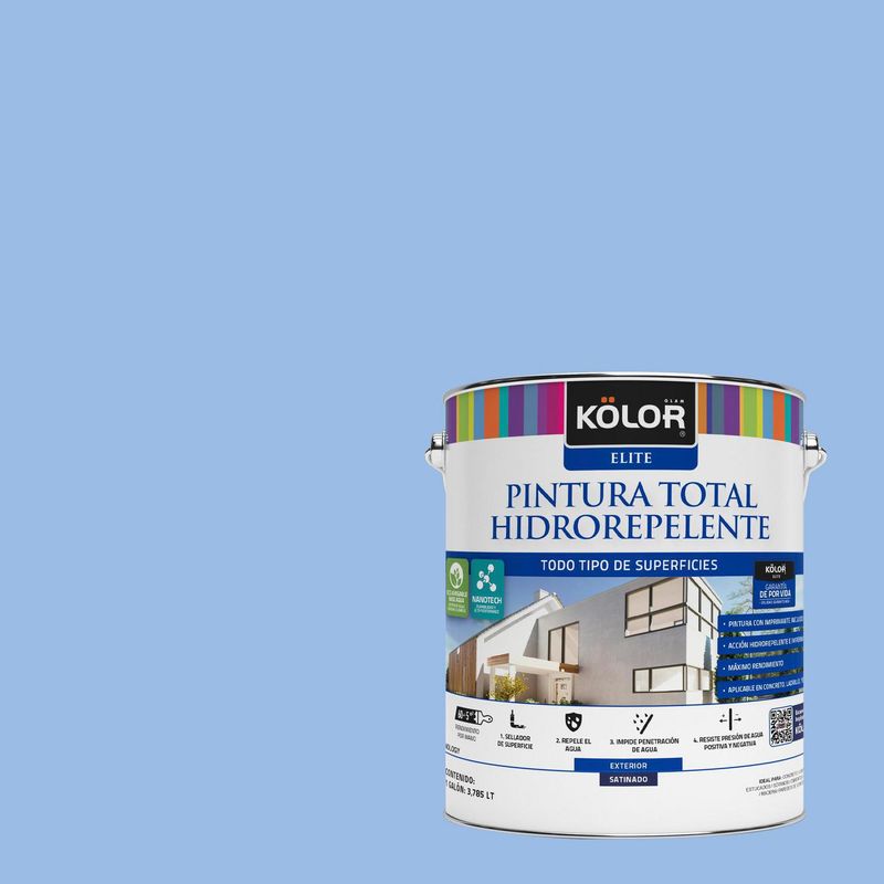 KOLOR - Pintura Hidrorepelente Satinado 1 galón(es) Celeste Ramagundam 