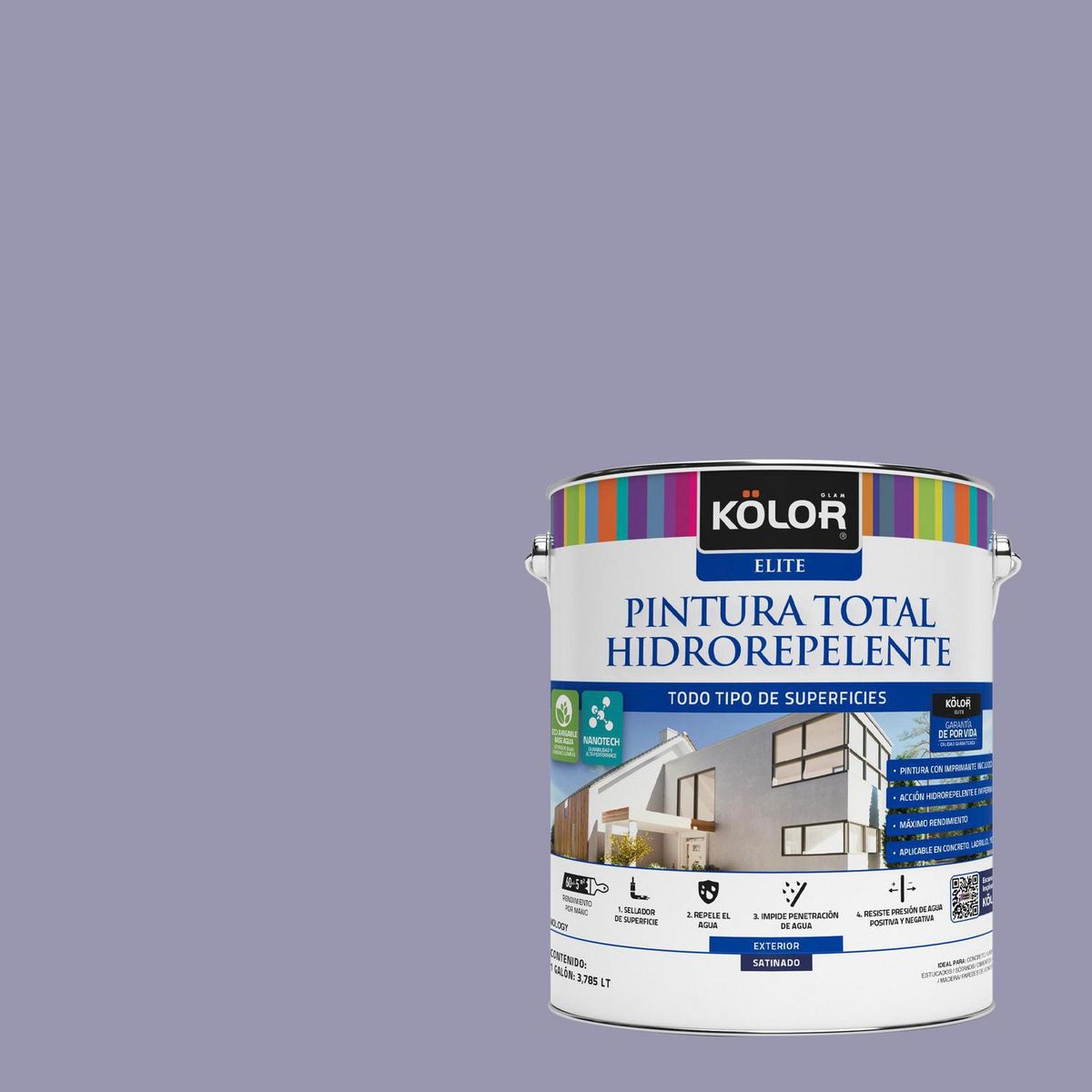 KOLOR - Pintura Hidrorepelente 1 galón(es) Satinado Púrpura Golovin
