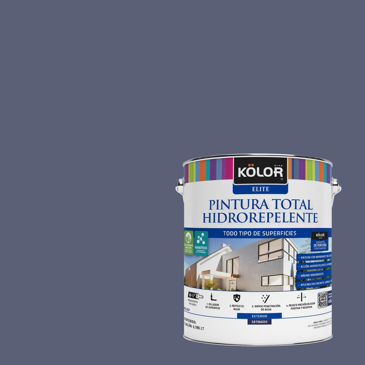 KOLOR - Pintura Hidrorepelente 1 galón(es) Satinado Gris Siparia