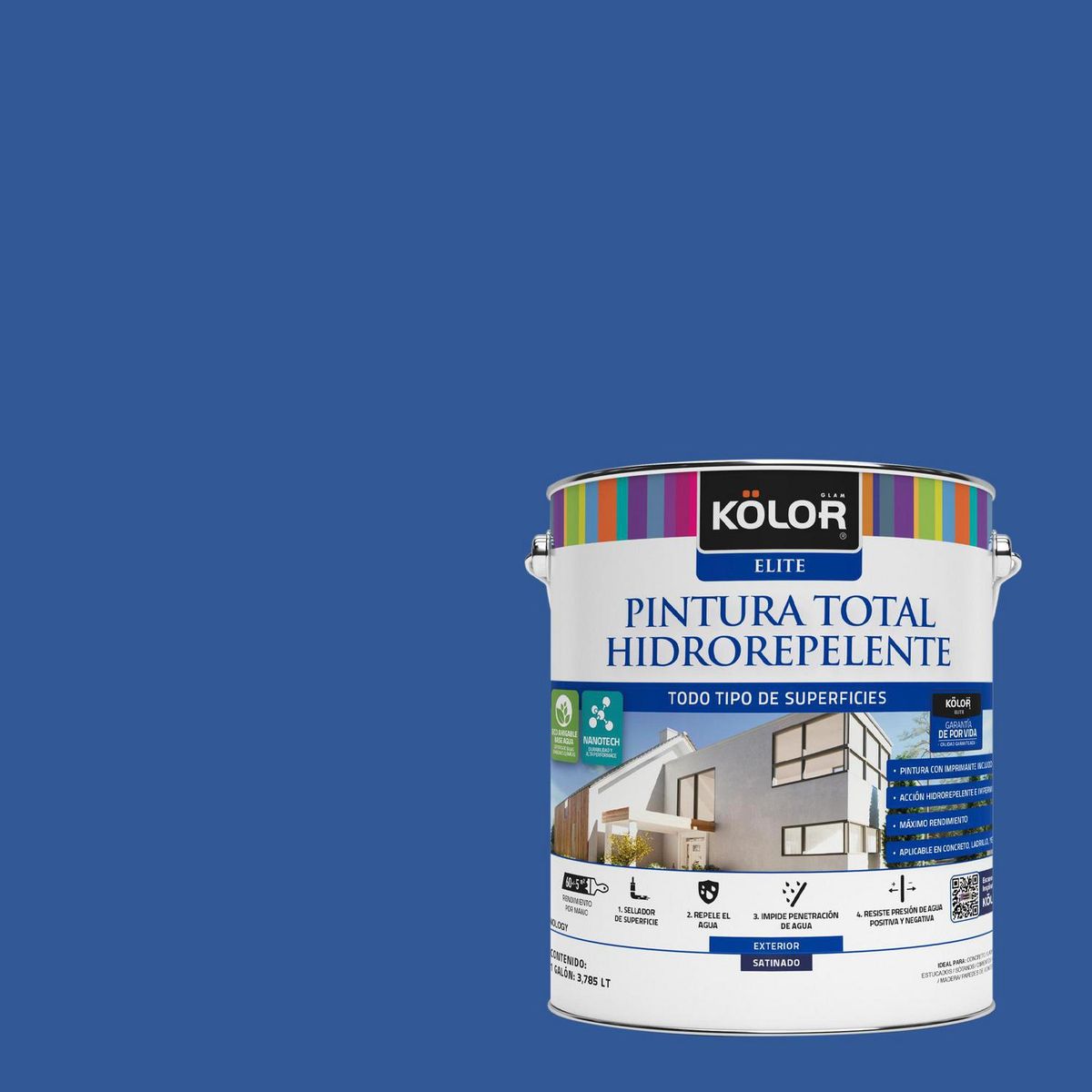 KOLOR - Pintura Hidrorepelente Satinado 1 galón(es) Azul Eslovenia 
