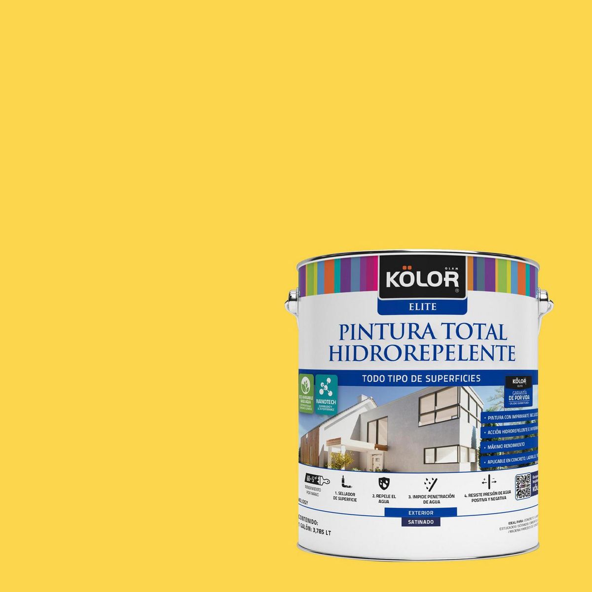 KOLOR - Pintura Hidrorepelente 1 galón(es) Satinado Amarillo Molise