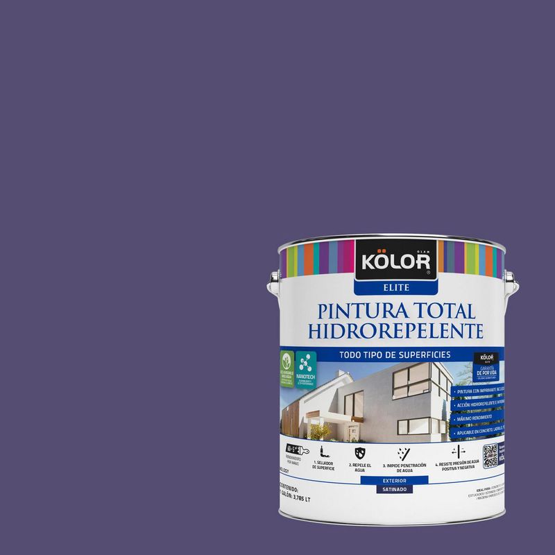 KOLOR - Pintura Hidrorepelente Satinado 1 galón(es) Púrpura Essaovira