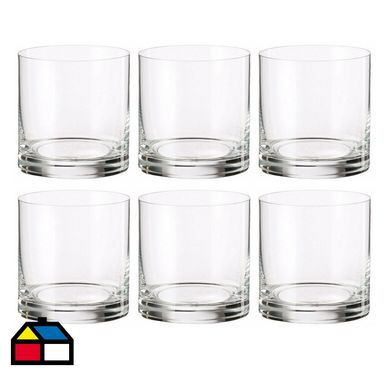 Set 6 vasos whisky cristal 410 ml transparente