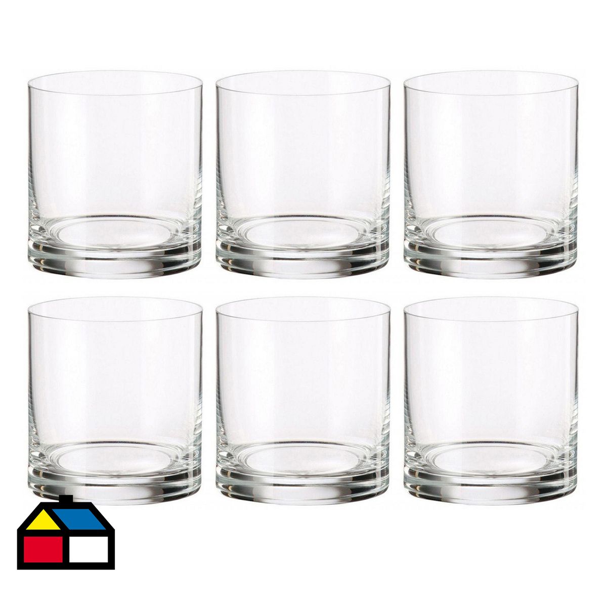 BOHEMIA - Set 6 Vasos Bajo de Cristal 410 ml Transparente