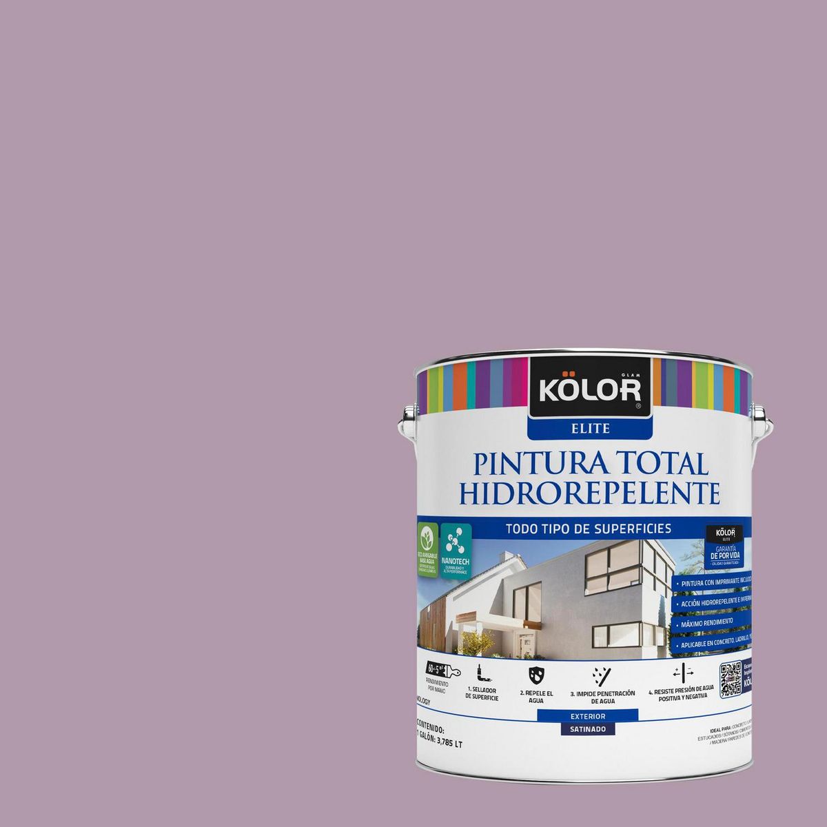 KOLOR - Pintura Hidrorepelente 1 galón(es) Satinado Púrpura Mathura