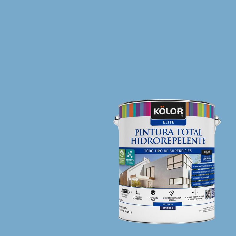 KOLOR - Pintura Hidrorepelente Satinado 1 galón(es) Celeste Kalawao 