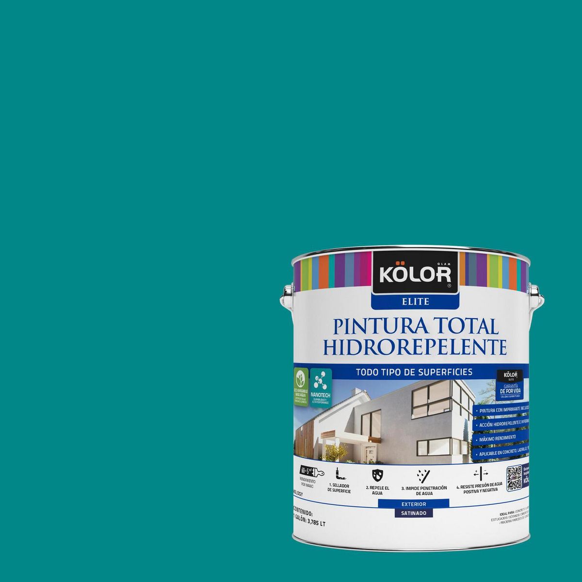 KOLOR - Pintura Hidrorepelente 1 galón(es) Satinado Verde Surat