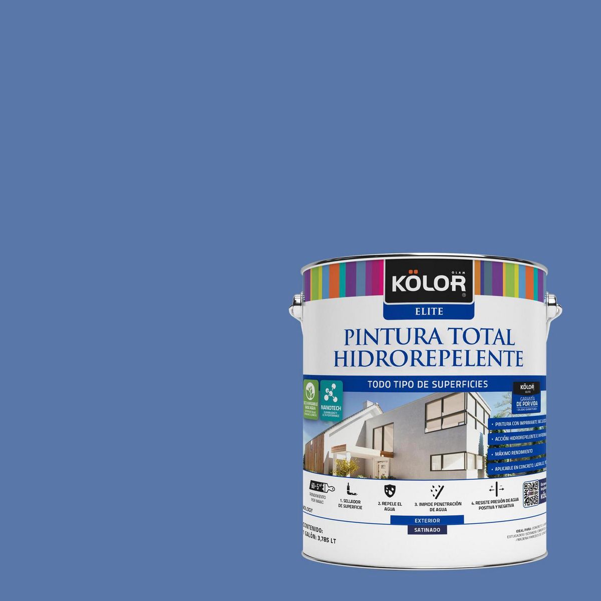 KOLOR - Pintura Hidrorepelente Satinado 1 galón(es) Azul Chefchaoven 