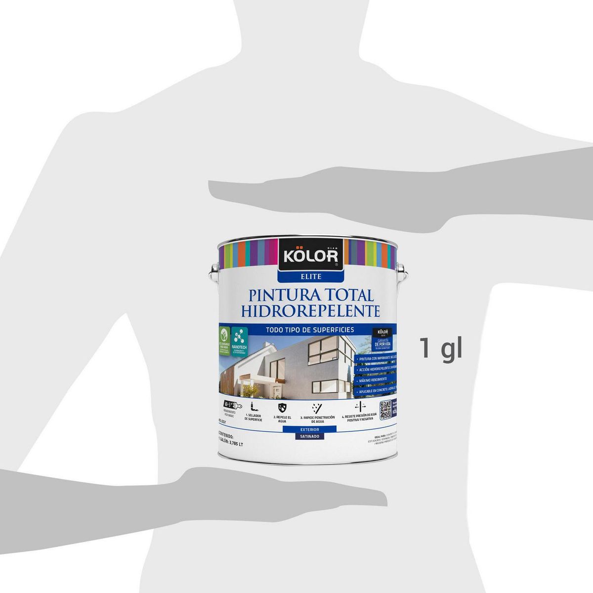 KOLOR - Pintura Hidrorepelente Satinado 1 galón(es) Azul Chefchaoven 