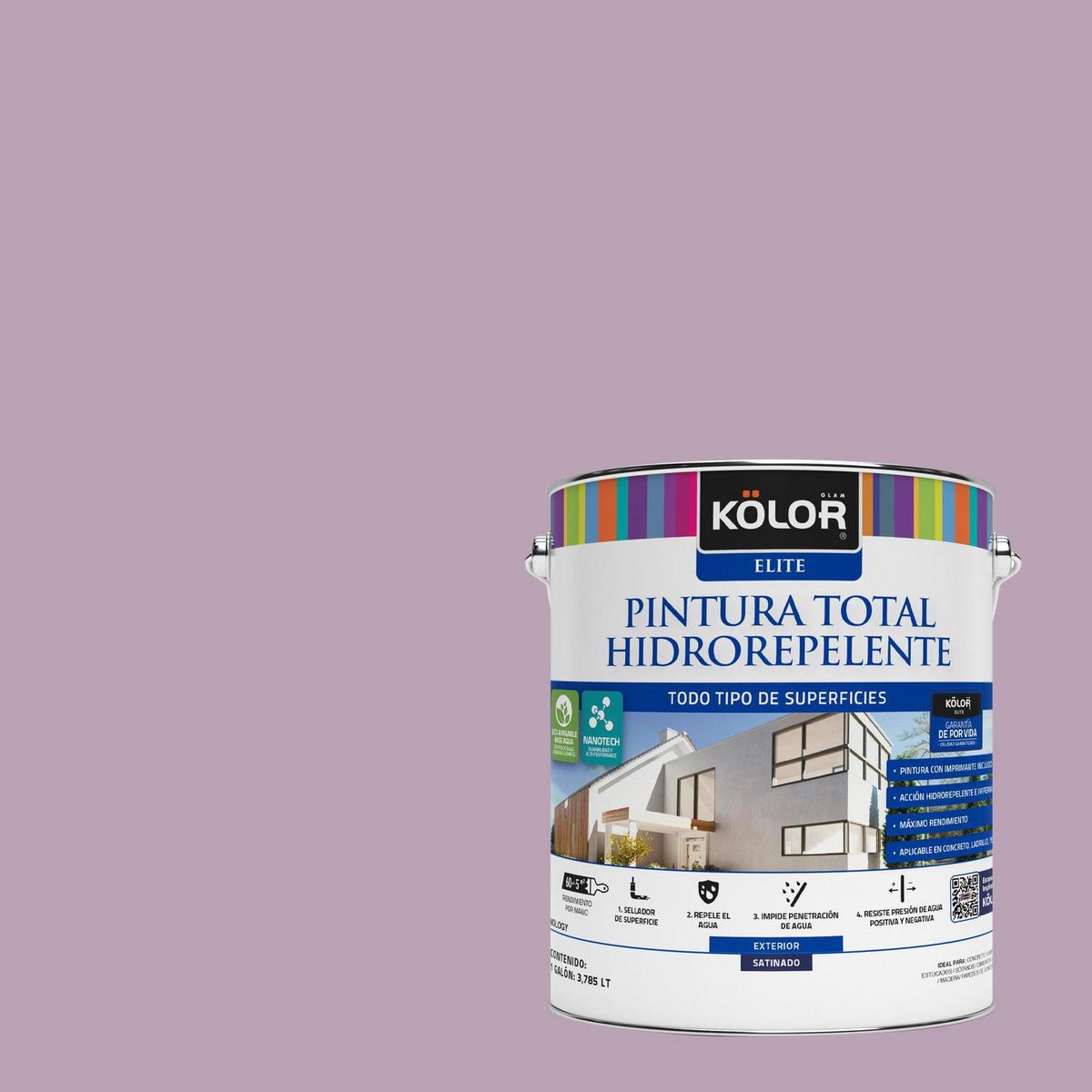 KOLOR - Pintura Hidrorepelente Satinado 1 galón(es) Púrpura Yona 