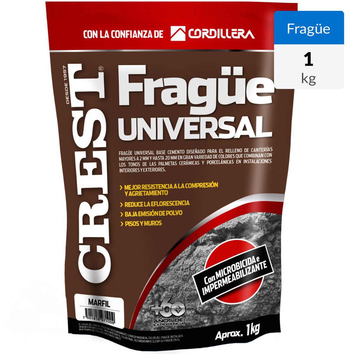 CREST - Frague piso/muro marfil 1 kg