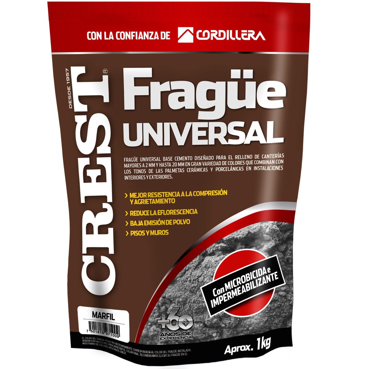 CREST - Frague piso/muro marfil 1 kg