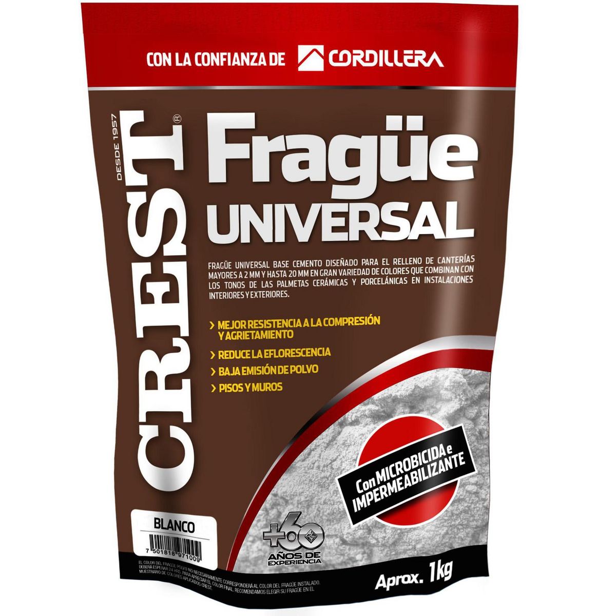 CREST - Frague piso/muro blanco 1 kg