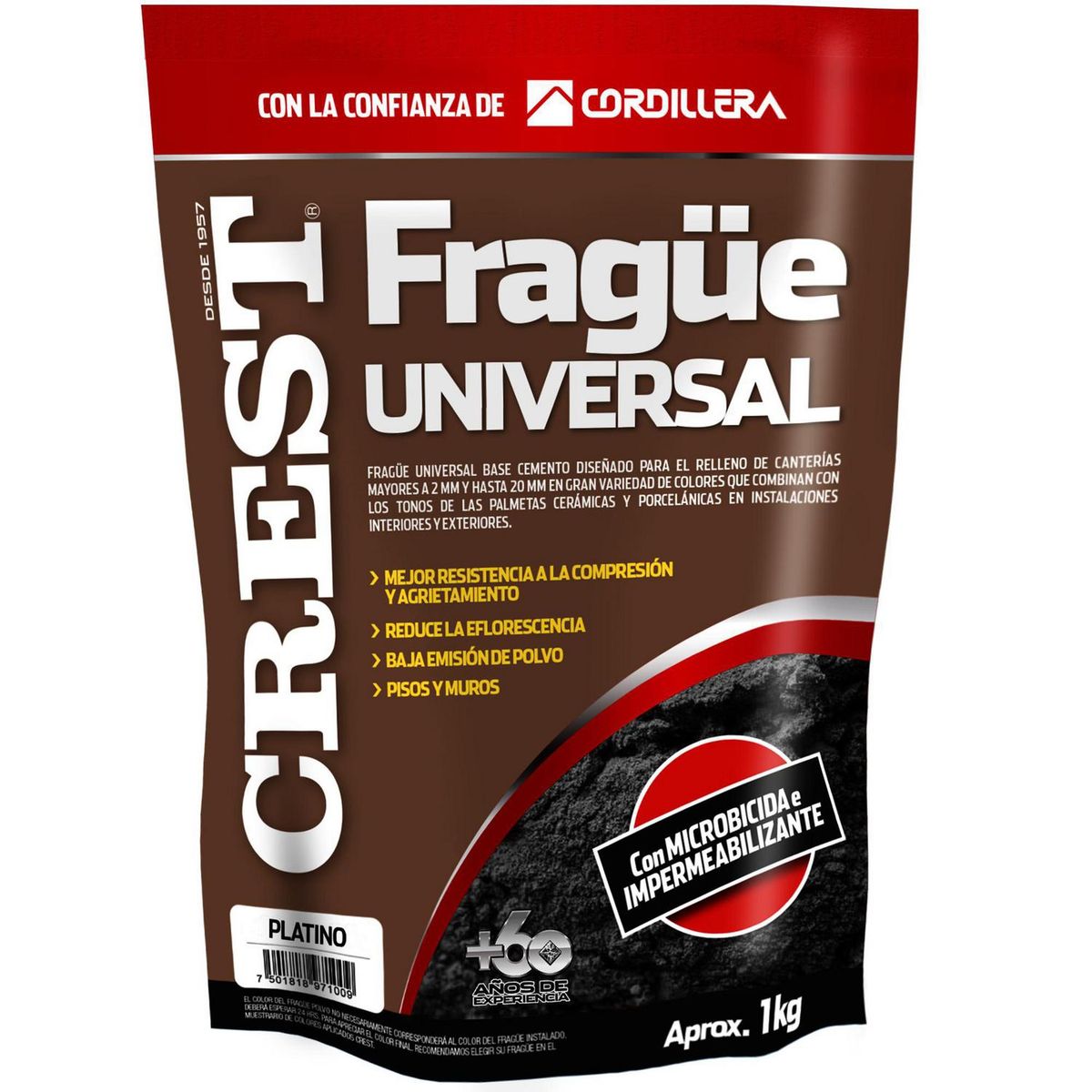 CREST - Frague piso/muro platino 1 kg