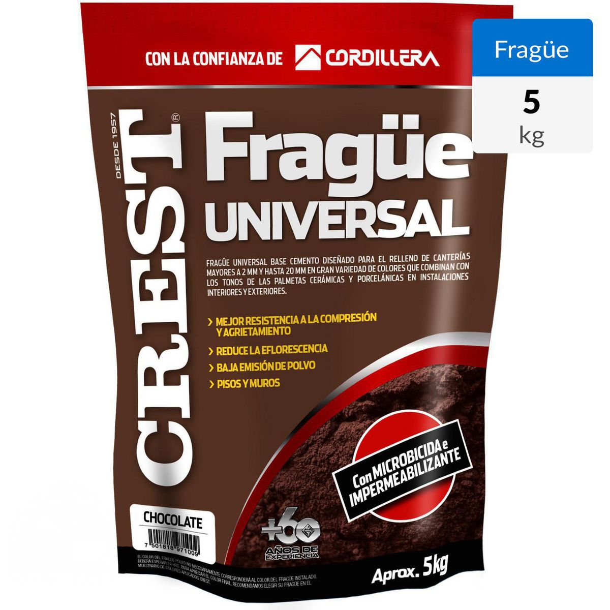 CREST - Frague piso/muro chocolate 5 kg