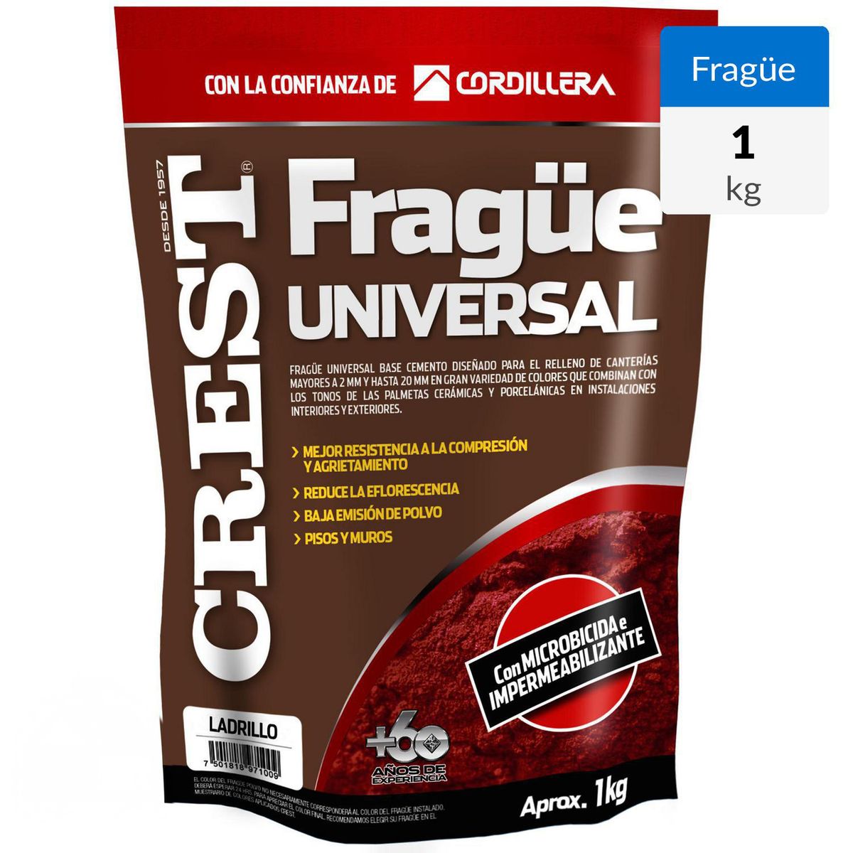 CREST - Frague piso/muro ladrillo 1 kg