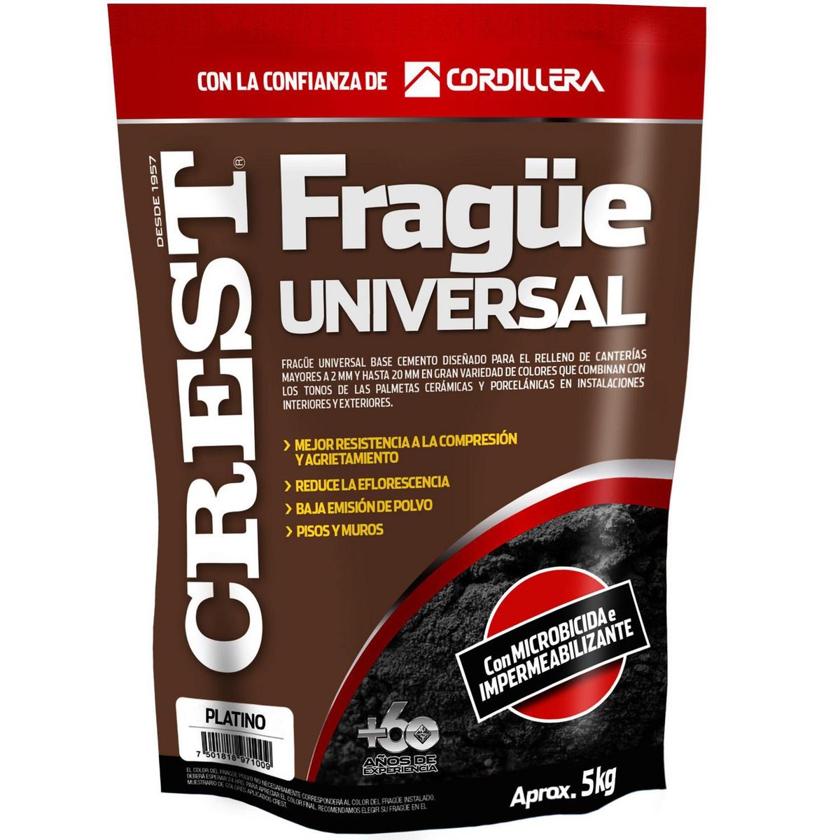 CREST - Frague piso/muro platino 5 kg