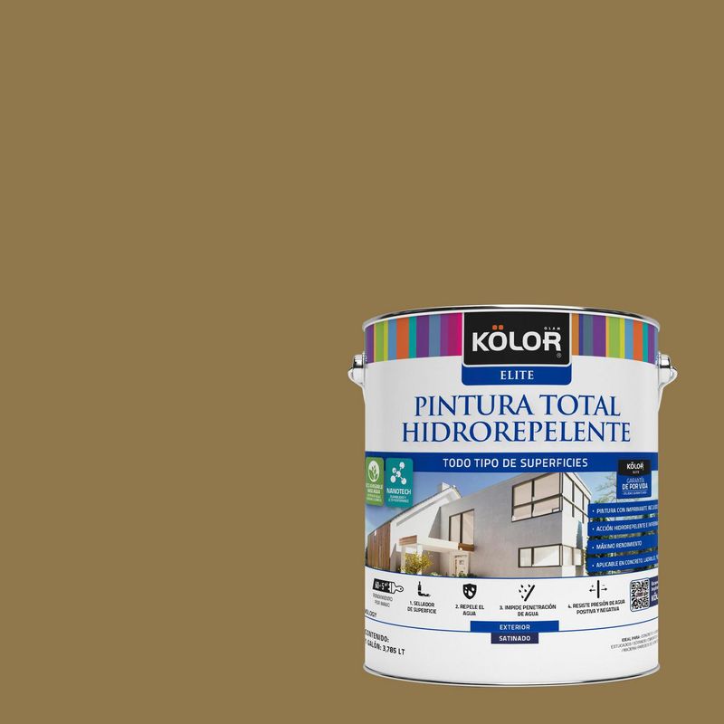 KOLOR - Pintura Hidrorepelente Satinado 1 galón(es) Beige Milyagi