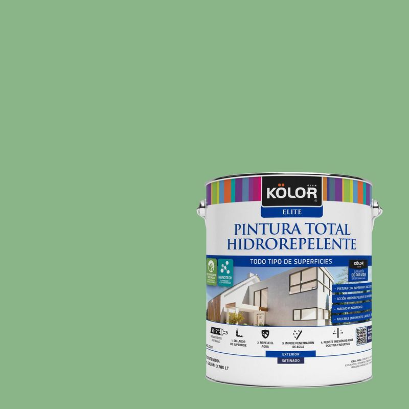 KOLOR - Pintura Hidrorepelente Satinado 1 galón(es) Verde Pampanga 