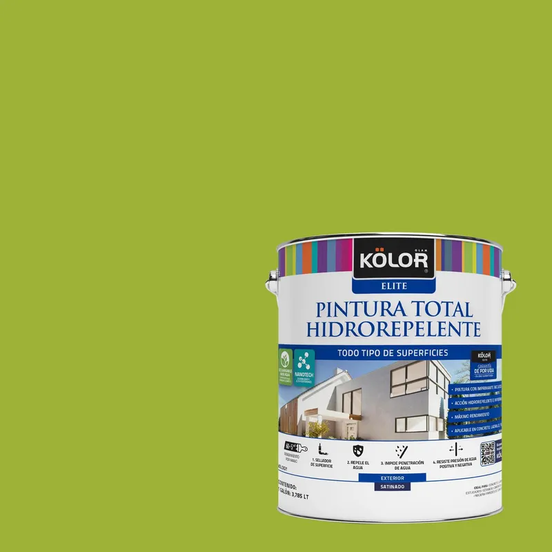 KOLOR - Pintura Hidrorepelente Satinado 1 galón(es) Verde Manila 
