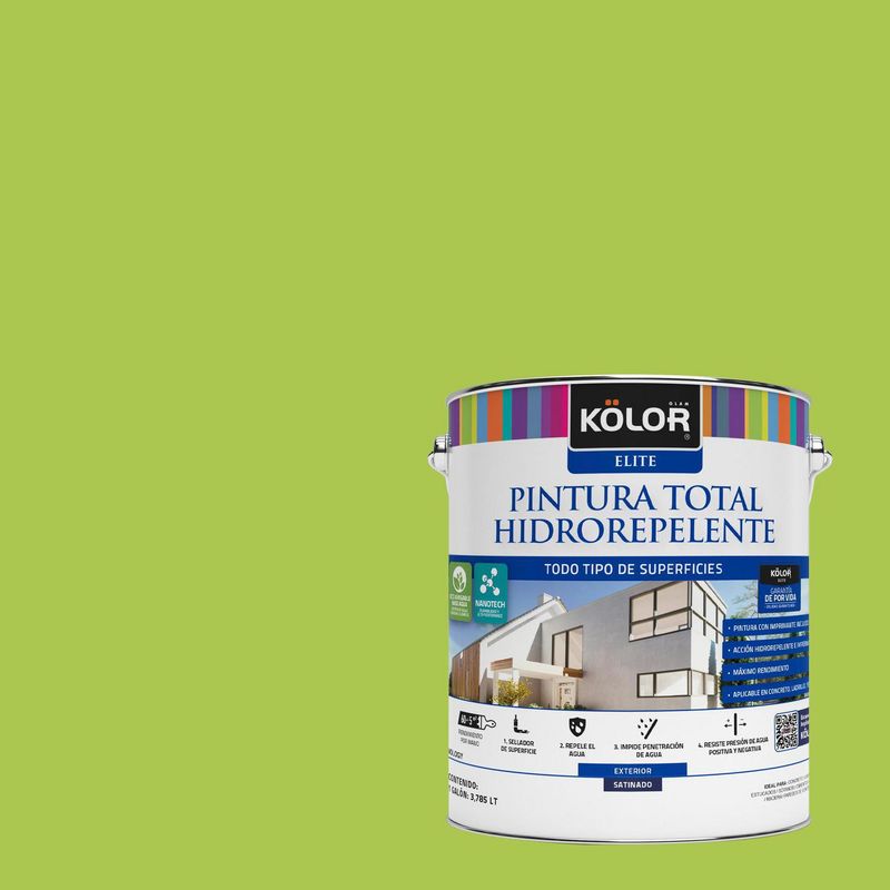 KOLOR - Pintura Hidrorepelente Satinado 1 galón(es) Verde Iloilo
