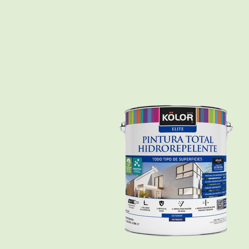 KOLOR - Pintura Hidrorepelente Satinado 1 galón(es) Verde Nagano