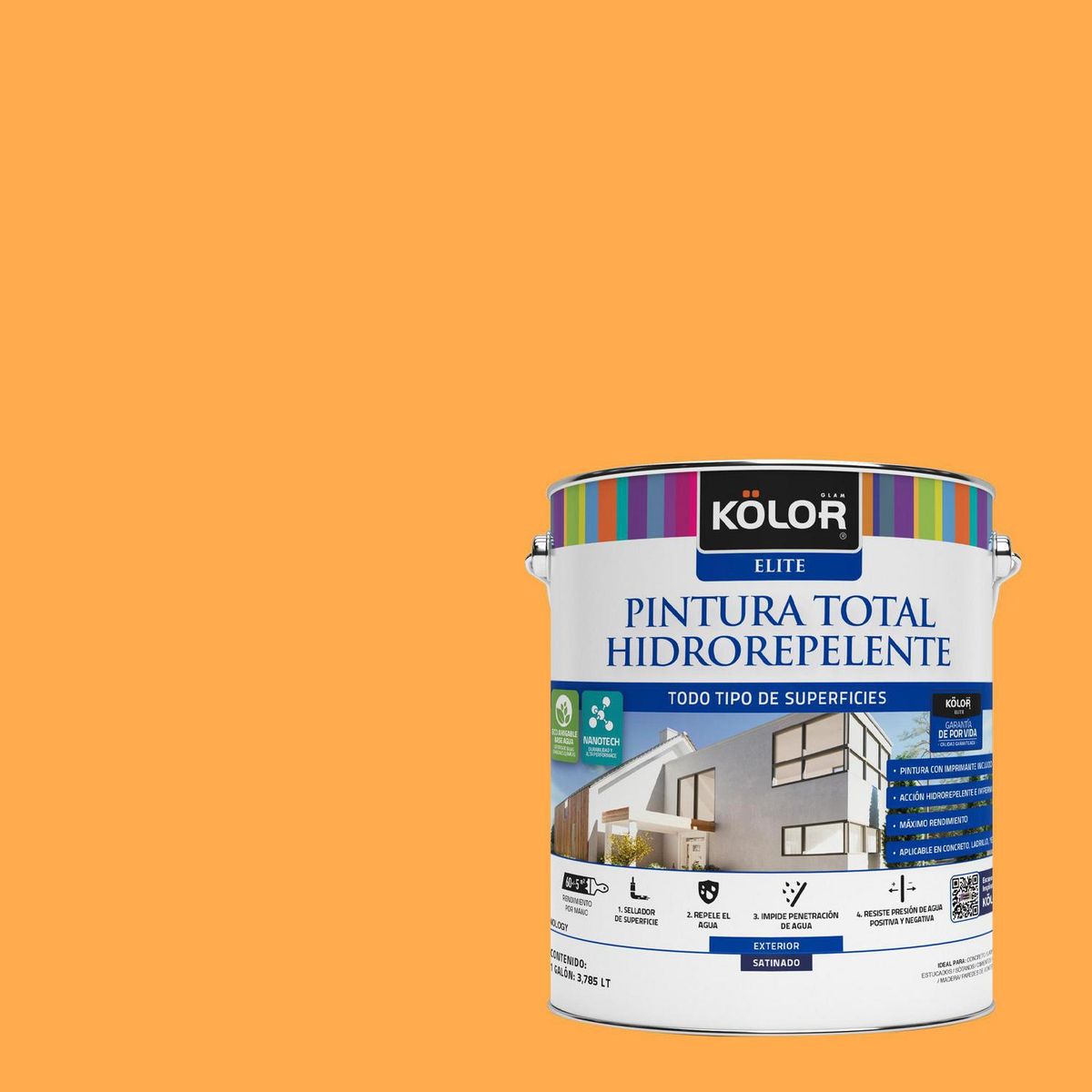 KOLOR - Pintura Hidrorepelente 1 galón(es) Satinado Amarillo Biasca