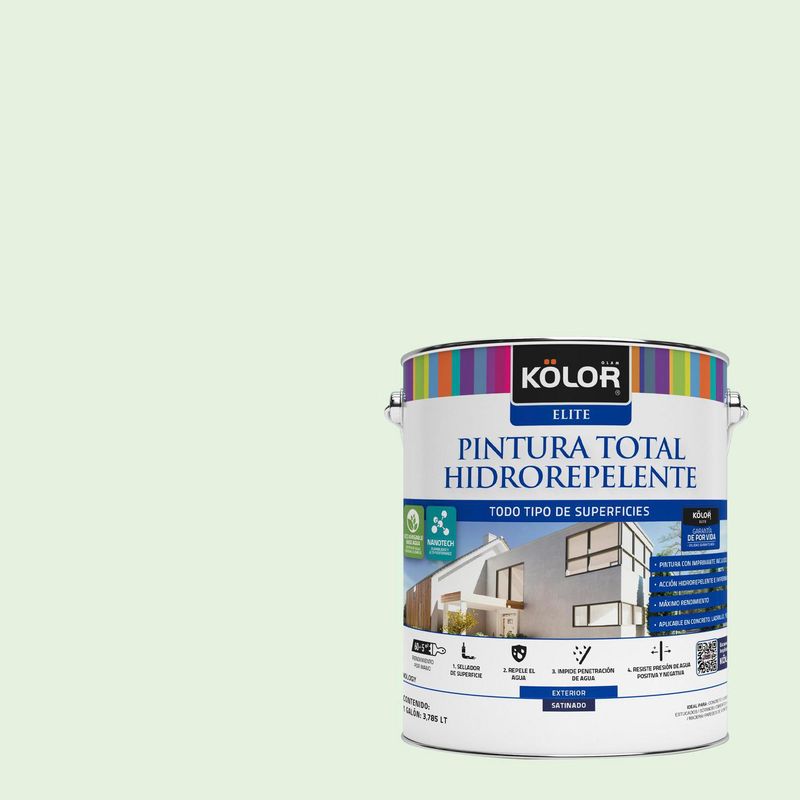 KOLOR - Pintura Hidrorepelente Satinado 1 galón(es) Verde Donastia