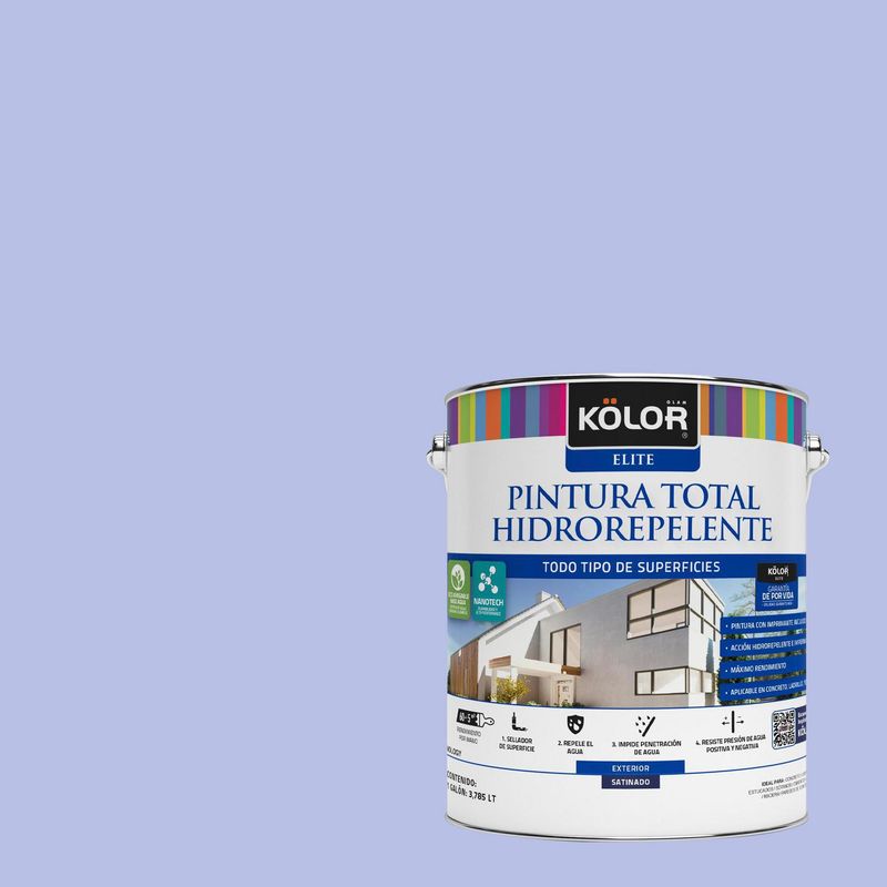 KOLOR - Pintura Hidrorepelente Satinado 1 galón(es) Celeste Carballo