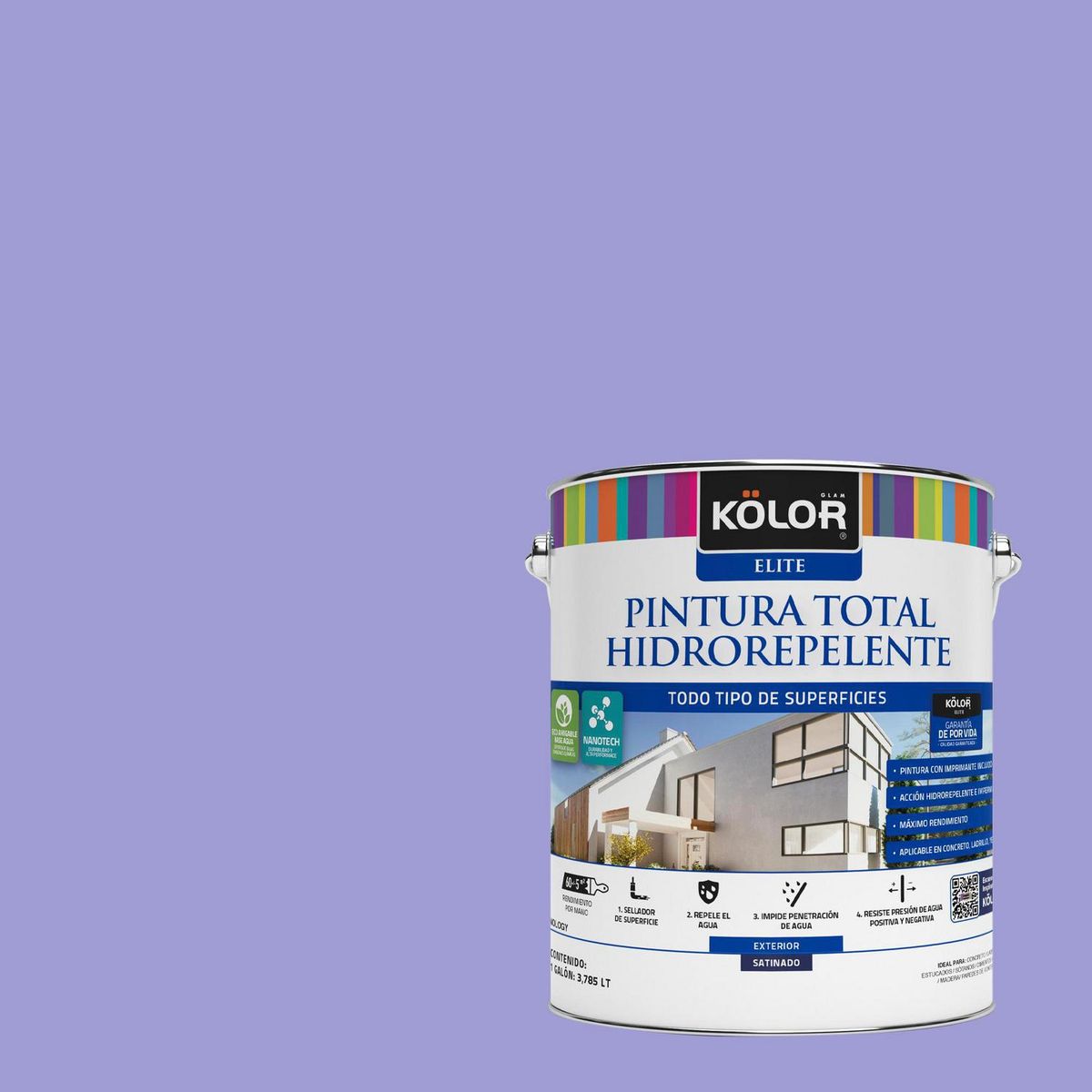 KOLOR - Pintura Hidrorepelente 1 galón(es) Satinado Púrpura Govj