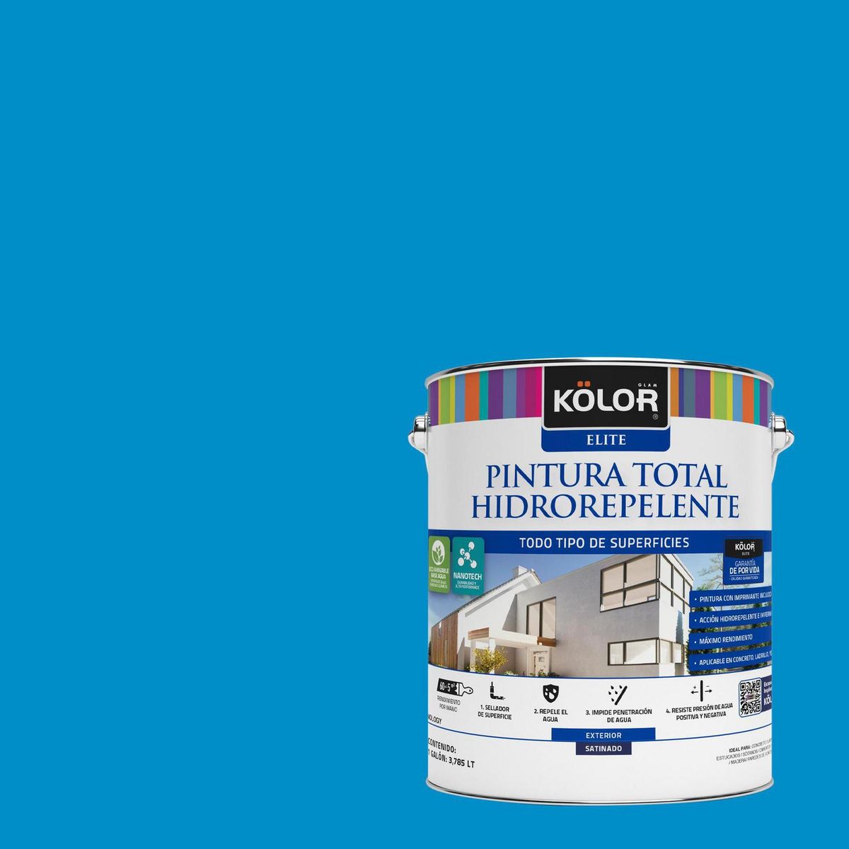 KOLOR - Pintura Hidrorepelente 1 galón(es) Satinado Azul Forli