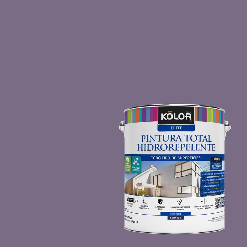KOLOR - Pintura Hidrorepelente Satinado 1 galón(es) Púrpura Covasna