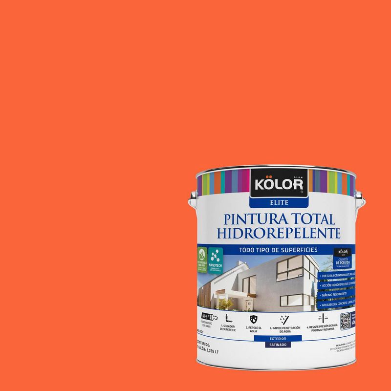 KOLOR - Pintura Hidrorepelente Satinado 1 galón(es) Celeste Kotah