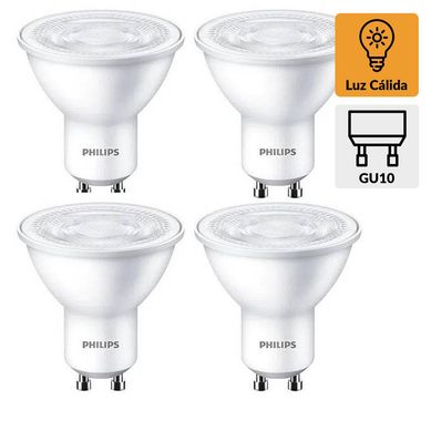 Pack de 4 ampolletas Led GU10 50 W luz clida