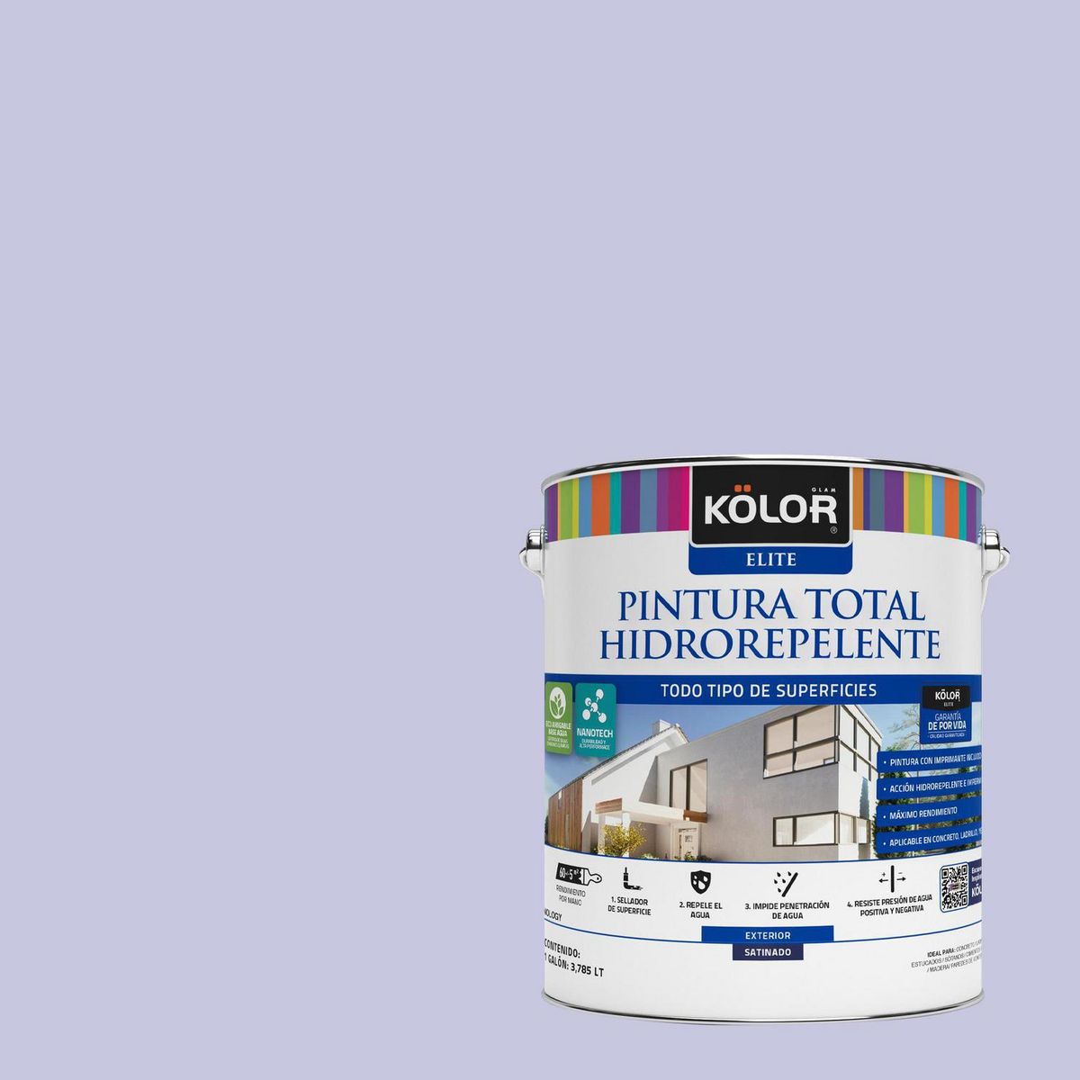 KOLOR - Pintura Hidrorepelente 1 galón(es) Satinado Púrpura Nome