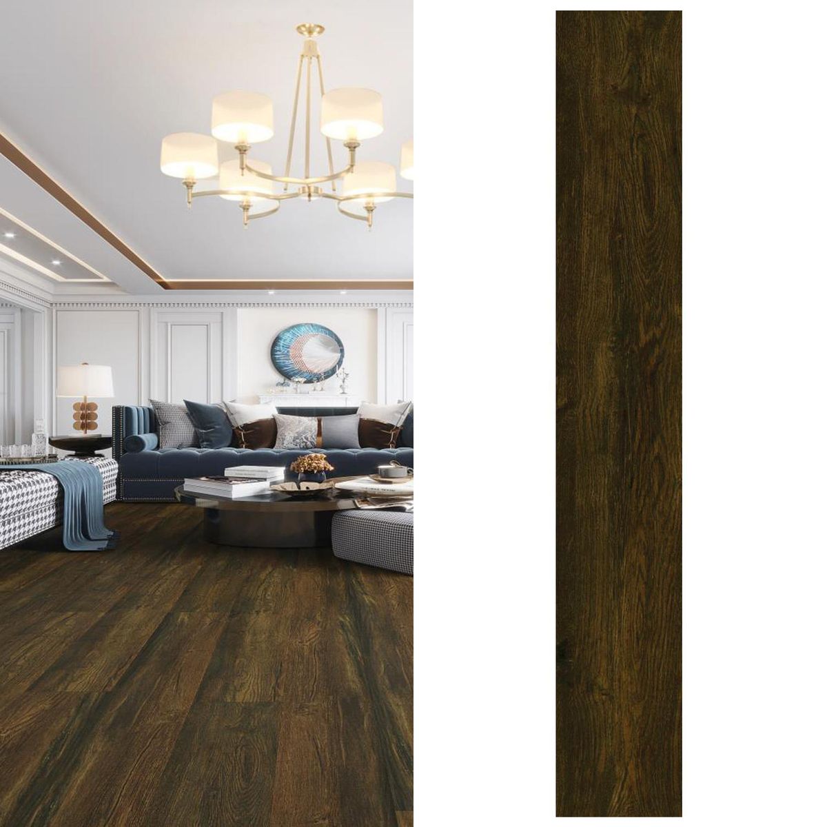 KLIPEN - Piso Vinílico 5.2 mm 18x122 cm Delhi Brown Café 2.19 m2