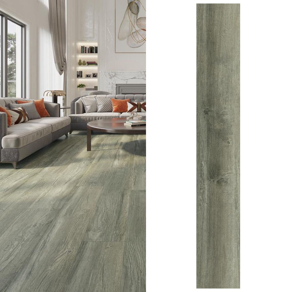 KLIPEN - Piso Vinílico 5.2 mm 18x122 cm Delhi Greige Gris 2.19 m2