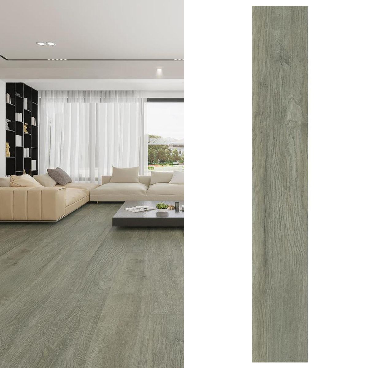 KLIPEN - Piso Vinílico 5.2 mm 18x122 cm Delhi Grey Gris 2.19 m2