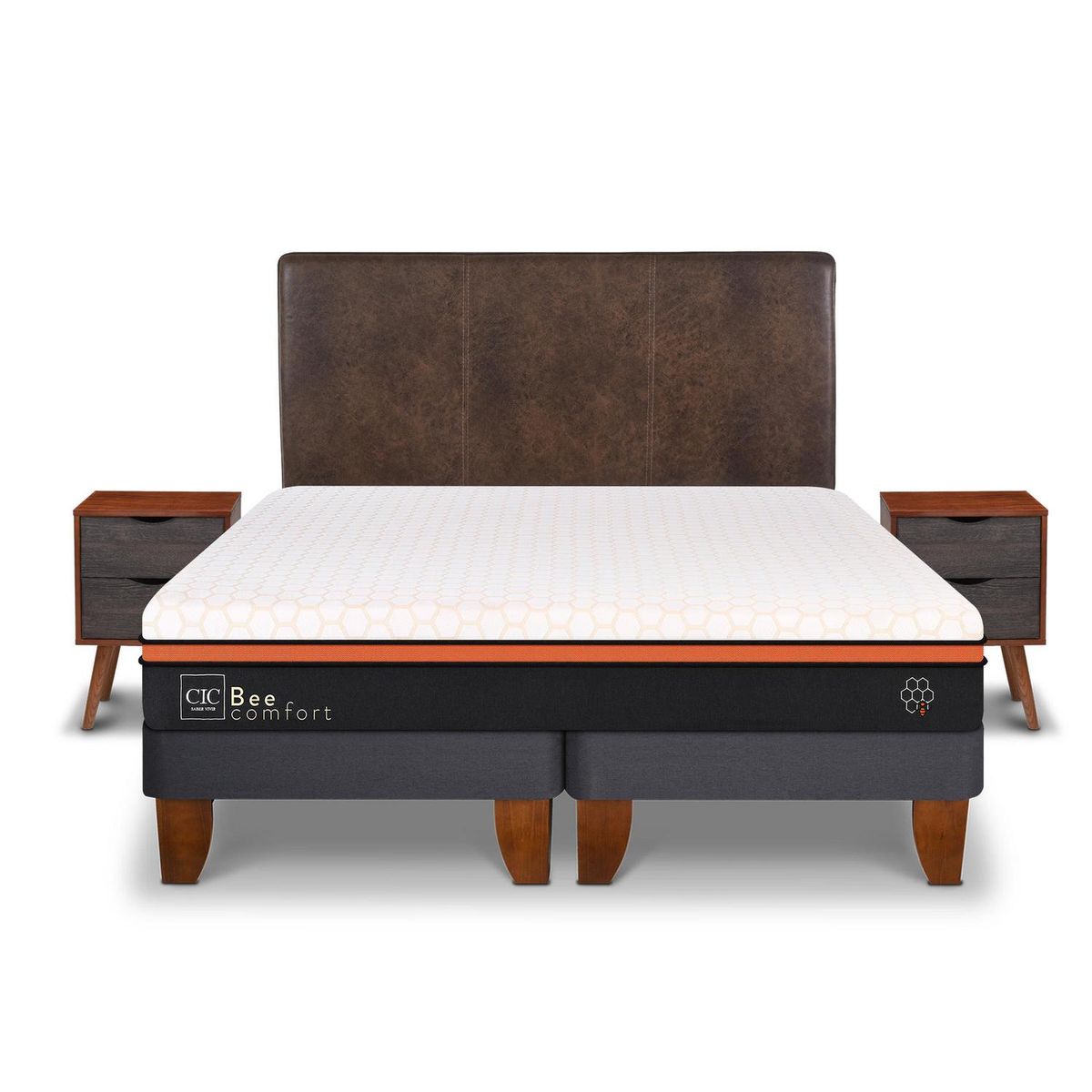 CIC - Cama europea Bee Comfort King + Muebles