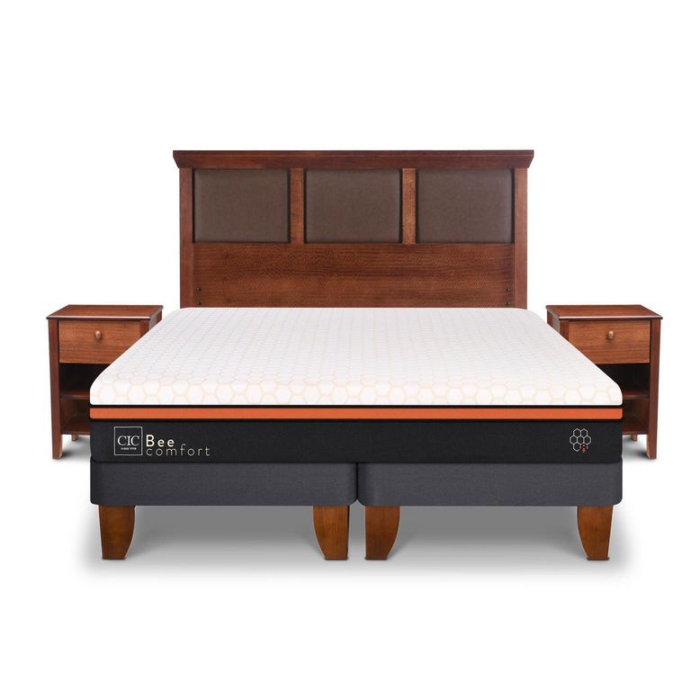CIC Cama Europea Bee Comfort 2 Plazas + Muebles
