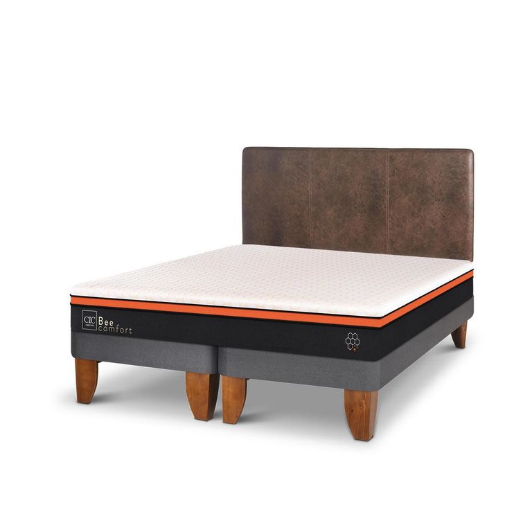 CIC Cama Europea Bee Comfort King + Muebles