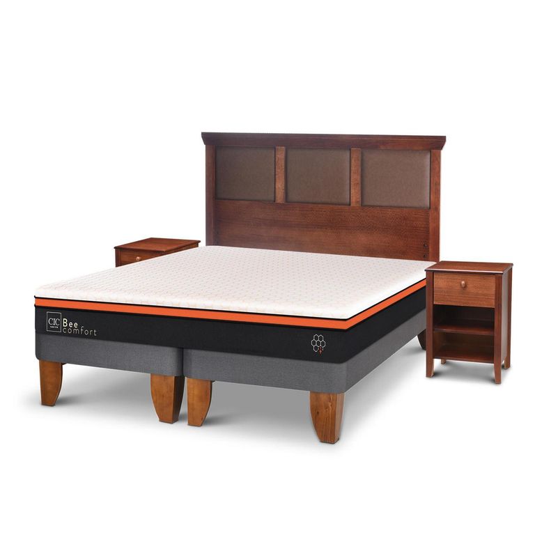 CIC Cama Europea Bee Comfort King + Muebles