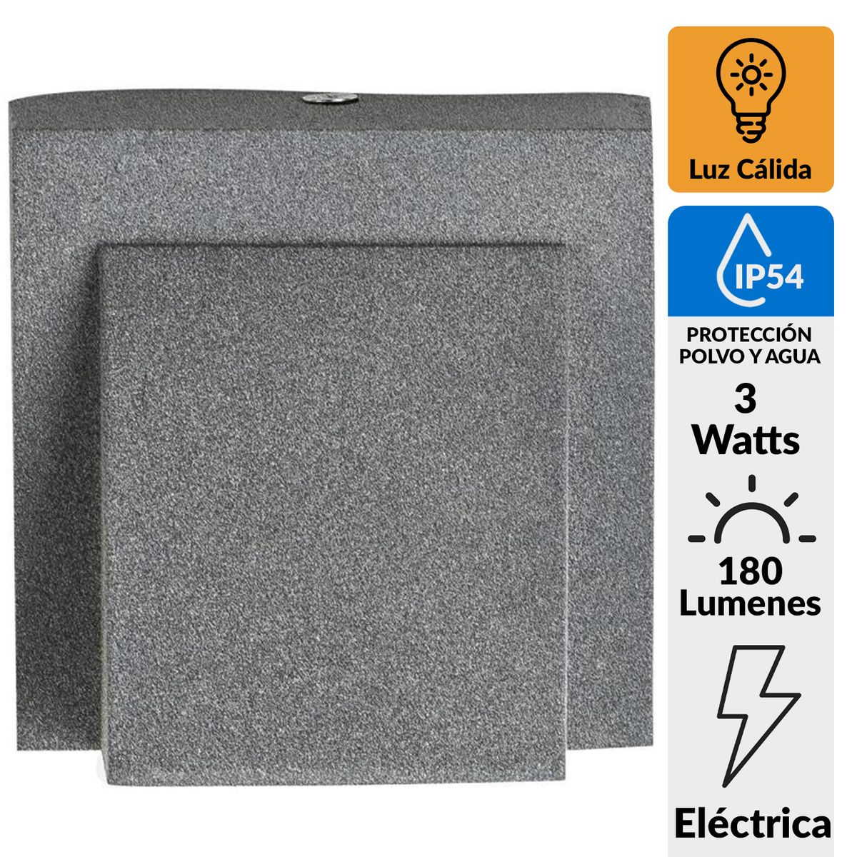 HB LEDS - Apliqué Exterior Decorativo Led Pared 3 W IP 54 180 lm Luz Cálida