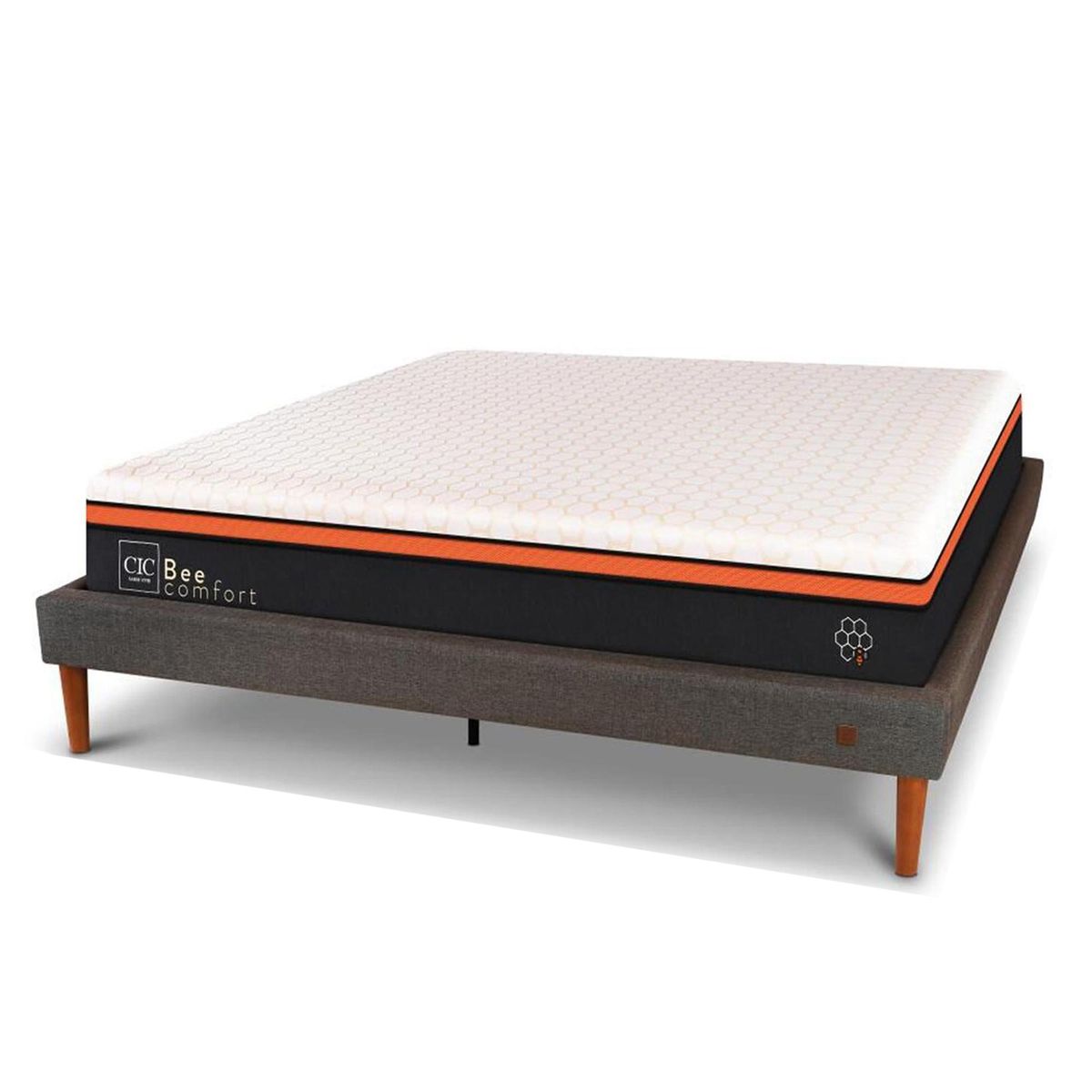 CIC - Cama Europea Bee Comfort 2 Plazas + Muebles
