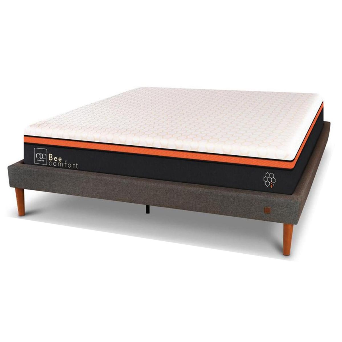 CIC - Cama Europea Bee Comfort 2 Plazas + Muebles