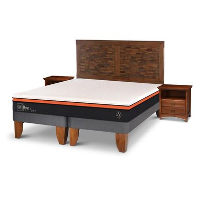 Cama europea Bee Comfort King  + Muebles